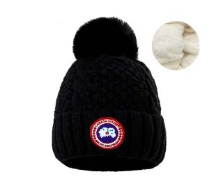 Wholesale Canada Goose Black Knit Beanie Hat AAA 9034
