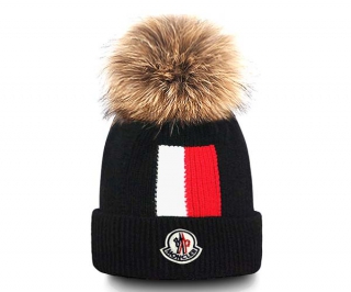 Wholesale Moncler Black Knit Beanie Hat AAA 9015