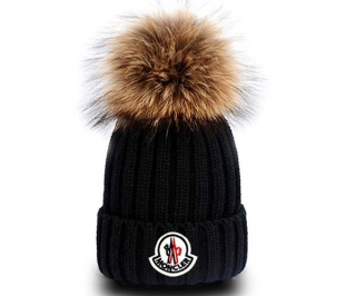 Wholesale Moncler Black Knit Beanie Hat AAA 9016