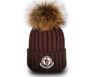 Wholesale Moncler Brown Knit Beanie Hat AAA 9022