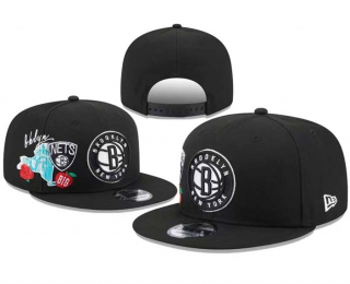 NBA Brooklyn Nets New Era Black City Cluster 9FIFTY Snapback Hat 8003