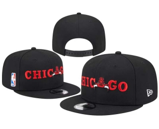 NBA Chicago Bulls New Era Black City Edition 9FIFTY Snapback Hat 8060