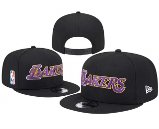 NBA Los Angeles Lakers New Era Black 9FIFTY Snapback Hat 8051
