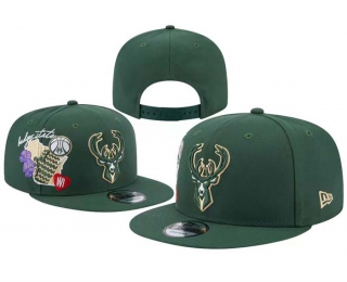 NBA Milwaukee Bucks New Era Hunter Green City Cluster 9FIFTY Snapback Hat 8005