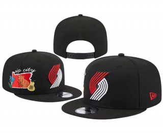 NBA Portland Trail Blazers New Era Black City Cluster 9FIFTY Snapback Hat 8002
