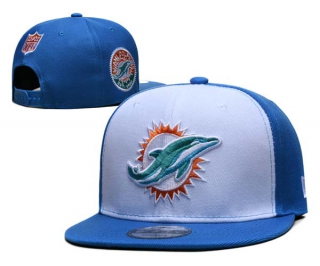 NFL Miami Dolphins New Era White Blue 9FIFTY Snapback Hat 6037