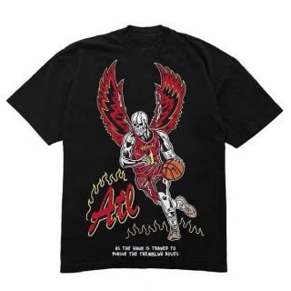 Men's Warren Lotas x NBA Atlanta Hawks Black Short sleeves Tee Shirt