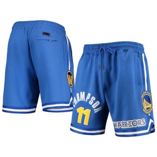 Men's NBA Golden State Warriors #11 Klay Thompson Pro Standard Blue Heat Press Shorts