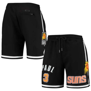 Men's NBA Phoenix Suns #3 Chris Paul Pro Standard Black Heat Press Shorts