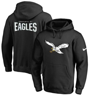 Men's NFL Philadelphia Eagles Nike Black Retro Logo Pullover Hoodie (2)