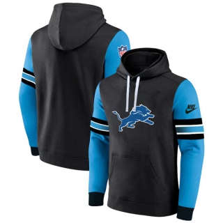 Men's NFL Detroit Lions Nike Black Blue Pullover Hoodie
