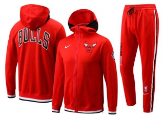 Men's NBA Chicago Bulls Nike Red 75th Anniversary Performance Showtime Full-Zip Hoodie & Pants