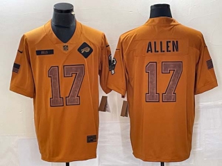 Men's NFL Buffalo Bills #17 Josh Allen Nike Brown 2023 Salute To Service Limited Jersey