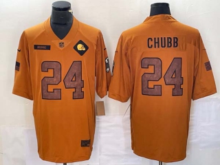 Men's NFL Cleveland Browns #24 Nick Chubb Nike Brown 2023 Salute To Service Limited Jersey