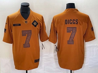 Men's NFL Dallas Cowboys #7 Trevon Diggs Nike Brown 2023 Salute To Service Limited Jersey