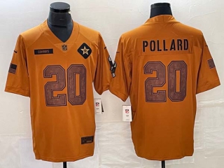 Men's NFL Dallas Cowboys #20 Tony Pollard Nike Brown 2023 Salute To Service Limited Jersey