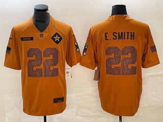 Men's NFL Dallas Cowboys #22 Emmitt Smith Nike Brown 2023 Salute To Service Limited Jersey