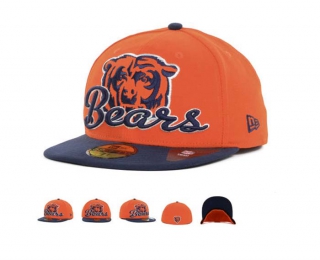 NFL Chicago Bears New Era Orange Navy 59FIFTY Fitted Hat 1005