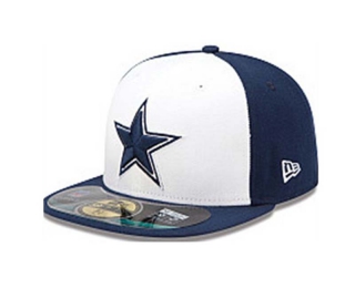 NFL Dallas Cowboys New Era White Navy 59FIFTY Fitted Hat 1015