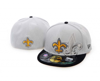 NFL New Orleans Saints New Era Gray Black 59FIFTY Fitted Hat 1003