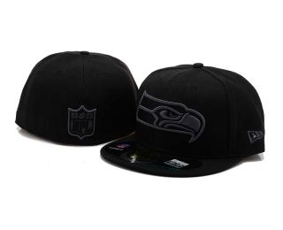NFL Seattle Seahawks New Era Black 59FIFTY Fitted Hat 1001