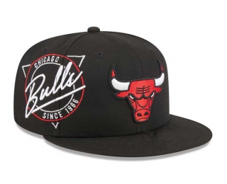 NBA Chicago Bulls New Era Black Neon 9FIFTY Snapback Hat 2246