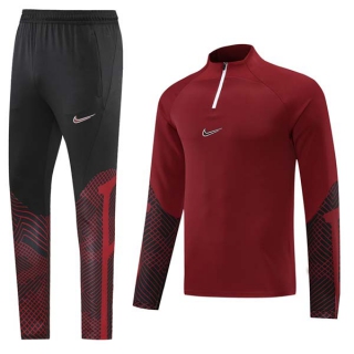 Men's Nike Athletic Half Zip Jacket Sweatsuits Burgundy Black