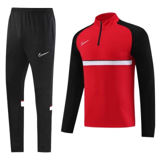 Men's Nike Athletic Half Zip Jacket Sweatsuits Red Black (1)