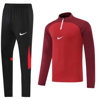Men's Nike Athletic Half Zip Jacket Sweatsuits Red Black (4)