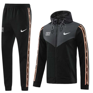 Men's Nike Athletic Full Zip Jacket Hoodie Sweatsuits Black Charcoal