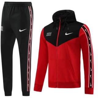 Men's Nike Athletic Full Zip Jacket Hoodie Sweatsuits Black Red