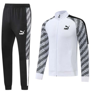 Men's Puma Athletic Full Zip Jacket Sweatsuits White Black