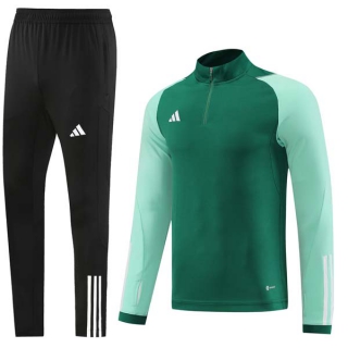 Men's Adidas Athletic Half Zip Jacket Sweatsuits Green Black