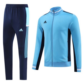 Men's Adidas Athletic Full Zip Jacket Sweatsuits Light Blue Navy (2)