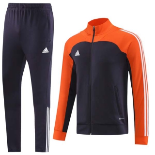 Men's Adidas Athletic Full Zip Jacket Sweatsuits Orange Navy