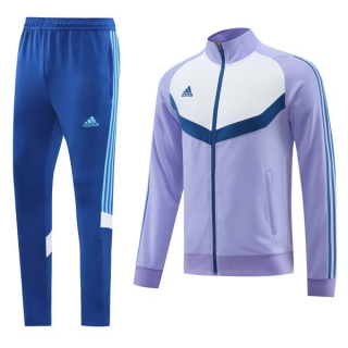 Men's Adidas Athletic Full Zip Jacket Sweatsuits Purple Blue