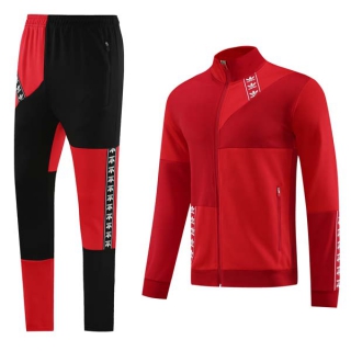 Men's Adidas Athletic Full Zip Jacket Sweatsuits Red Black (2)