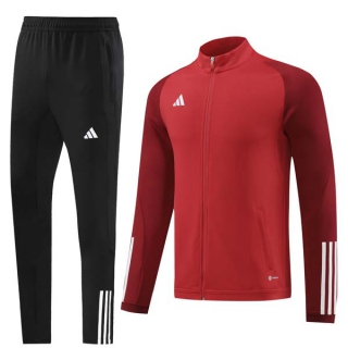 Men's Adidas Athletic Full Zip Jacket Sweatsuits Red Black