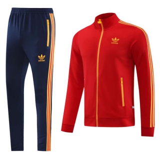 Men's Adidas Athletic Full Zip Jacket Sweatsuits Red Navy