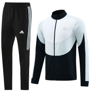 Men's Adidas Athletic Full Zip Jacket Sweatsuits White Black (2)