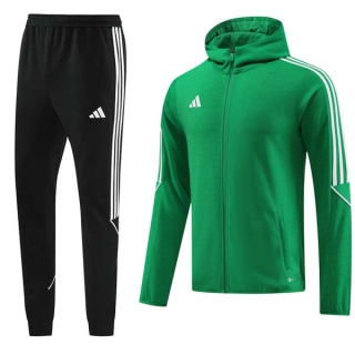 Men's Adidas Athletic Full Zip Jacket Hoodie Sweatsuits Green Black