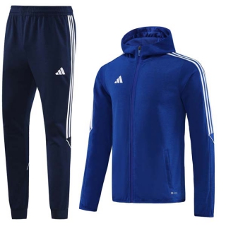Men's Adidas Athletic Full Zip Jacket Hoodie Sweatsuits Royal Blue Navy