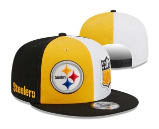 NFL Pittsburgh Steelers New Era Gold Black 2023 Sideline 9FIFTY Snapback Hat 3053