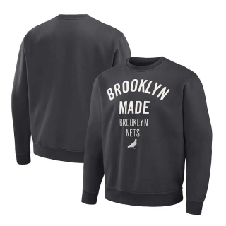 Men's Staple x NBA Brooklyn Nets Anthracite Plush Pullover Sweatshirt