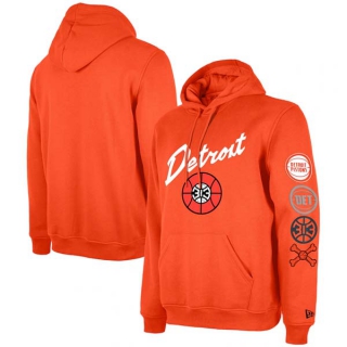 Men's NBA Detroit Pistons New Era Orange 2023-24 City Edition Pullover Hoodie