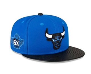 NBA Chicago Bulls New Era Blue Black 6x NBA Finals Champions 9FIFTY Snapback Hat 2248