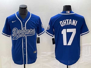Men's Los Angeles Dodgers #17 Shohei Ohtani Blue Stitched Cool Base NFL Nike Jerseys