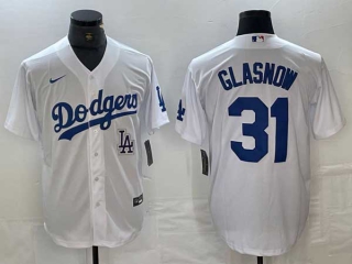 Men's Los Angeles Dodgers #31 Tyler Glasnow White Stitched Cool Base Nike Jersey