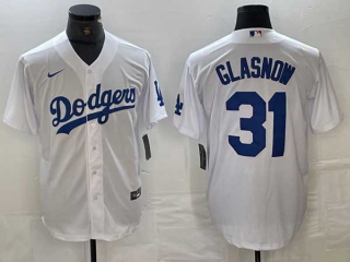Men's Los Angeles Dodgers #31 Tyler Glasnow White Stitched Cool Base Nike Jerseys
