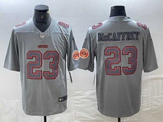 Men's San Francisco 49ers #23 Christian McCaffrey Gray Atmosphere Fashion Stitched Game Jersey